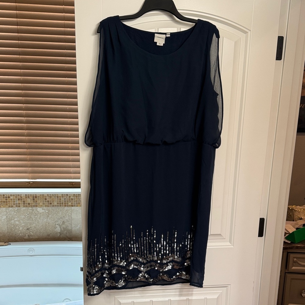 JunaRose Elegant Navy Blue Dress with Sequin Detail Posh Show